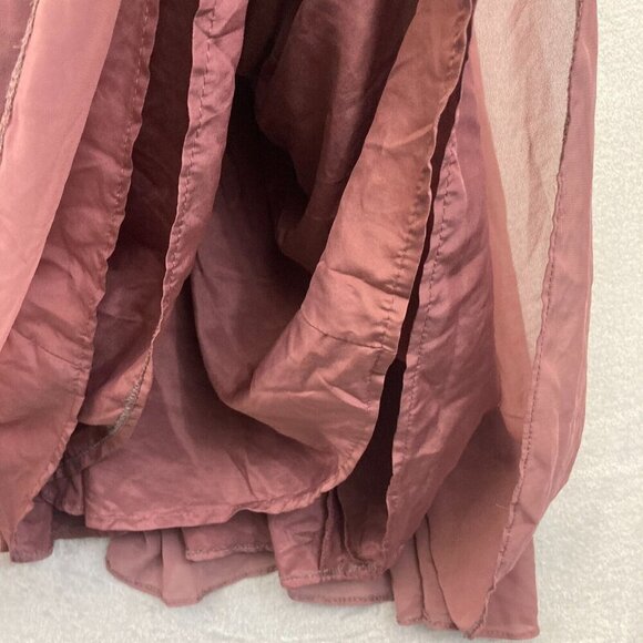 Azazie Formal Maternity Maxi Dress A2 Chiffon Pink Flowy Wedding Prom Bridesmaid - Picture 15 of 16